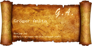 Gröger Anita névjegykártya