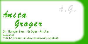 anita groger business card